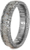 Deer Antler, Damascus Sleeve 5mm Comfort-Fit Wedding Band, Size 4.75