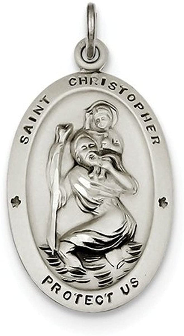 Sterling Silver St. Christopher Medal (30X15MM)