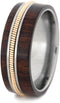 Bolivian Rosewood, Guitar String 8mm Comfort-Fit Titanium Wedding Band, Size 6.75