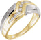 Men's 10-Stone Diamonds Channel Set 8.9mm 14k Yellow and White Gold Band, Size 10.5