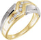 Men's 10-Stone Diamonds Channel Set 8.9mm 14k Yellow and White Gold Band, Size 10.5