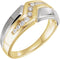 Men's 10-Stone Diamonds Channel Set 8.9mm 14k Yellow and White Gold Band, Size 9.25