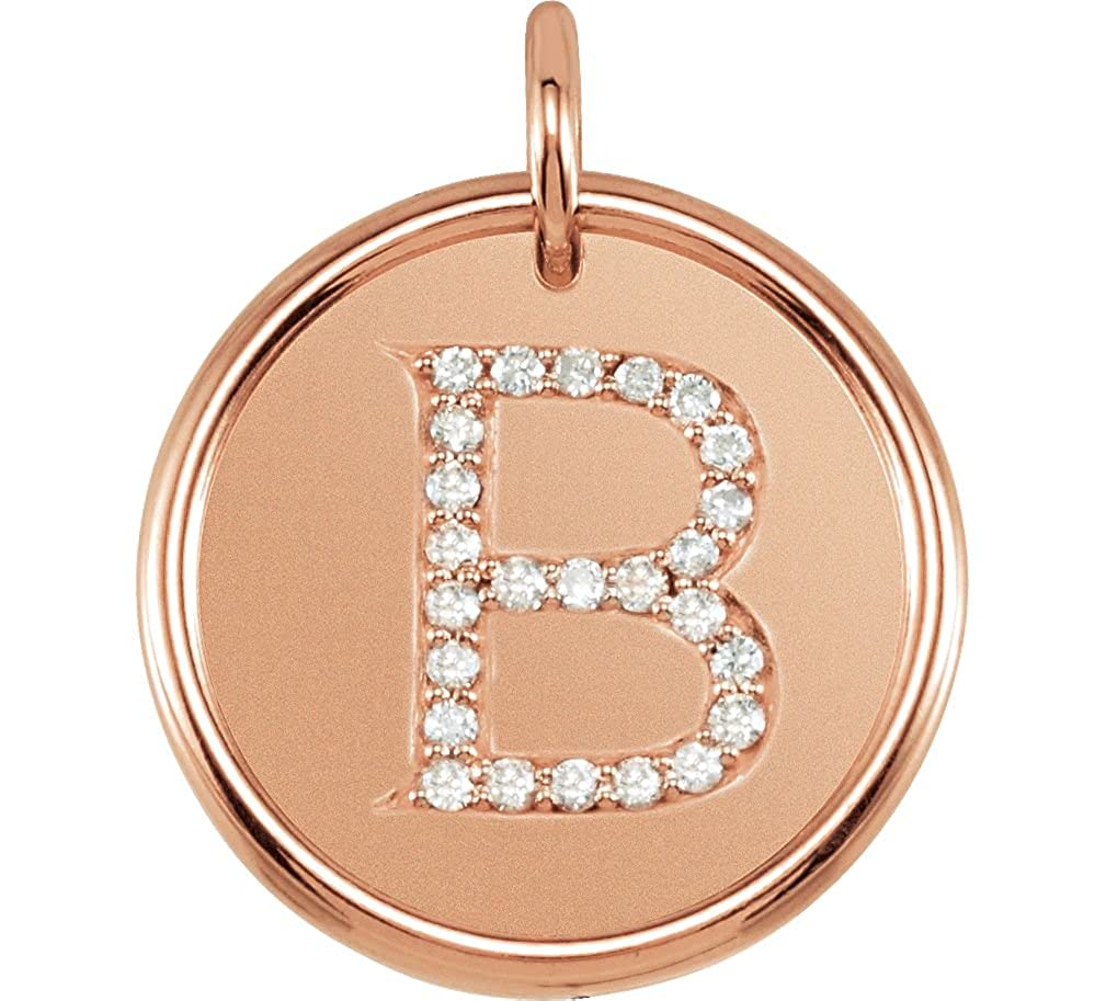 Diamond Initial "B" Pendant, 14k Rose Gold (0.125 Ctw, Color GH, Clarity I1)