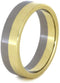 2-Tone Titanium and 14k Yellow Gold 6mm Comfort-Fit Anniversary Ring, Size 4.25