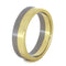 2-Tone Titanium and 14k Yellow Gold 6mm Comfort-Fit Anniversary Ring, Size 10