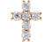 Diamond Cross Pendant, Rhodium-Plated 14k Rose Gold (1/4 Ctw, Color G-H, Clarity I1 )