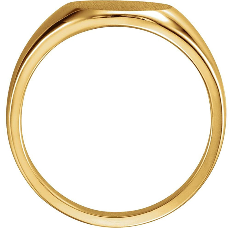 Men's 10k Yellow Gold 13mm Matte Round Signet Ring