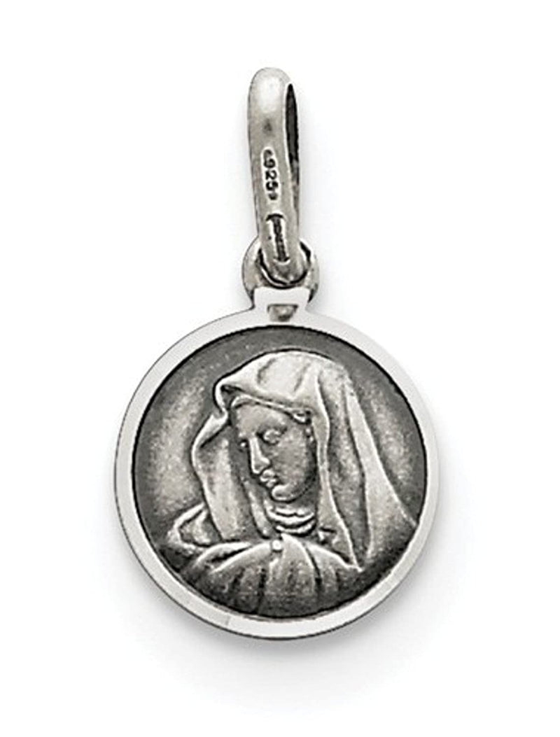Sterling Silver Our Lady Of Sorrows Medal (12X10MM)