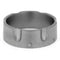 Gun Revolver Chamber 9mm Comfort-Fit Brushed Titanium Wedding Band