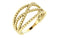 Beaded Criss-Cross Ring, 14k Yellow Gold