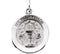 Sterling Silver Round Holy Communion Medal with Chain Necklace, 18" (18x18 MM)