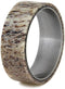 Deer Antler 6mm Comfort-Fit Matte Titanium Ring, Size 9