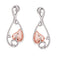 Victorian-Style Heart Earrings, Rhodium Plated Sterling Silver, 10k Rose Gold