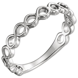 Infinity-Inspired Stackable Ring, Sterling Silver, Size 7