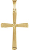 Engraved Hollow Cross 14k Yellow Gold Pendant