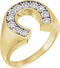 Men's Diamond Horseshoe Ring, 14k Yellow Gold and Rhodium-Plated 14k White Gold (.25 Ctw, HIJ Color, SI2-I1 Clarity)