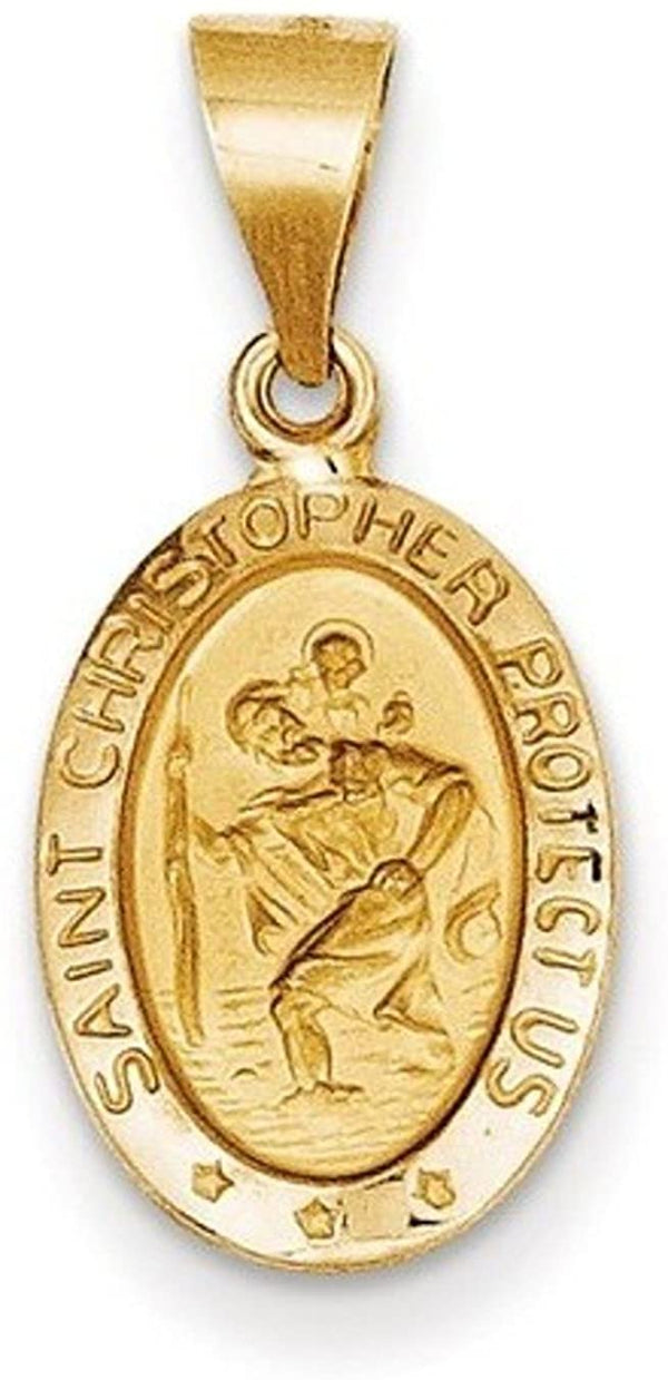 14k Yellow Gold St. Christopher Medal Pendant (17X11MM)