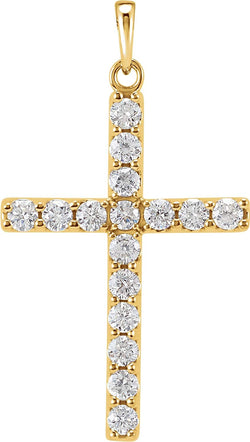 Diamond Cross Pendant, 14k Yellow Gold (0.33 Ctw, Color GH, Clarity I1)