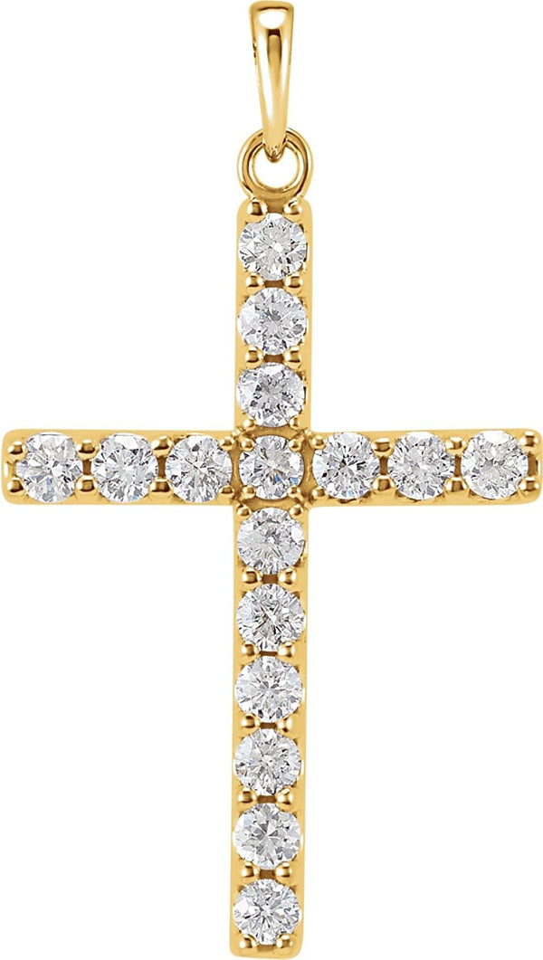 Diamond Cross Pendant, 14k Yellow Gold (0.25 Ctw, Color GH, Clarity I1)