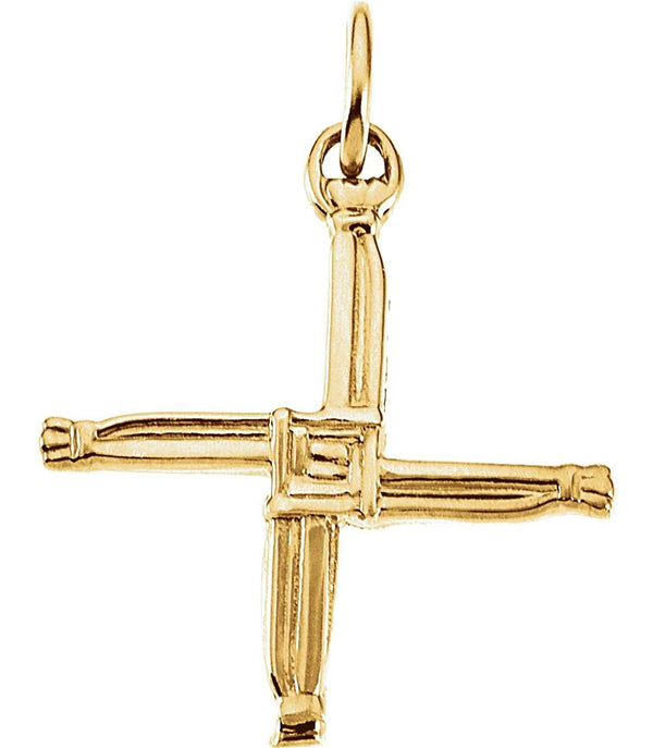 St. Bridget's Cross 14k Yellow Gold Pendant