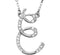 14k White Gold Diamond E Alphabet Initial Script Letter Necklace (GH Color, I1 Clarity, 1/10 Cttw)