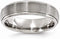 Gray Bands Collection Titanium Grooves Textured Domed 6mm Wedding Band, Size 6.5