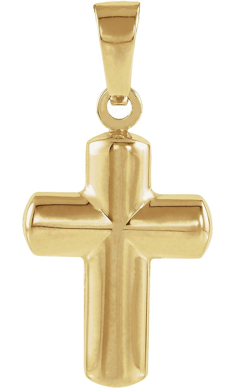 Latin Hollow Cross 14k Yellow Gold Pendant