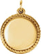 Engrave-able Round Rope Trimmed Pendant, 14k Yellow Gold