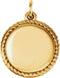 Engrave-able Round Rope Trimmed Pendant, 18k Yellow Vermeil