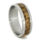 Black Ash Burl Wood Inlay 8mm Comfort-Fit Matte Titanium Ring