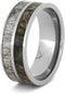 Deer Antler, Camo Print 8mm Comfort-Fit Titanium Ring, Size 14.5