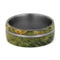 Green Box Elder Burl Wood 8mm Comfort-Fit Matte Titanium Wedding Band