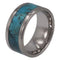 Turquoise Inlay 8mm Comfort-Fit Titanium Wedding Band