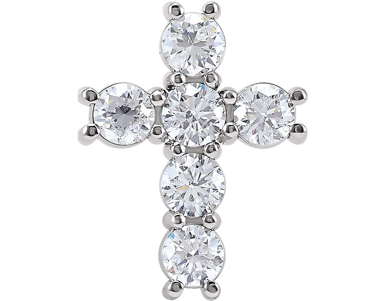 Platinum Diamond Cross Pendant, (1 1/4 Ctw, Color G-H, Clarity I1)