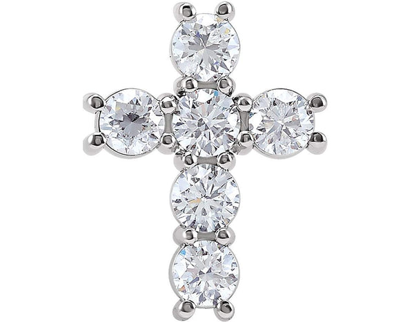 Platinum Diamond Cross Pendant, (1 1/4 Ctw, Color G-H, Clarity I1)