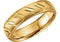 14k Yellow Gold Ice-Finish Grooved 6mm Comfort-Fit Band