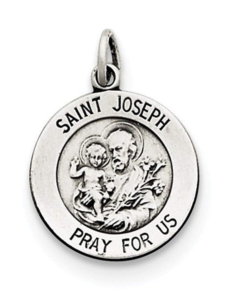 Sterling Silver Antiqued Saint Joseph Medal (20X15 MM)