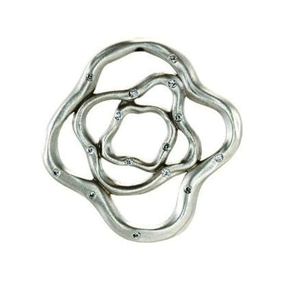 15-Stone Diamond Organic Flower Sterling Silver Pendant (1/5 Ctw)