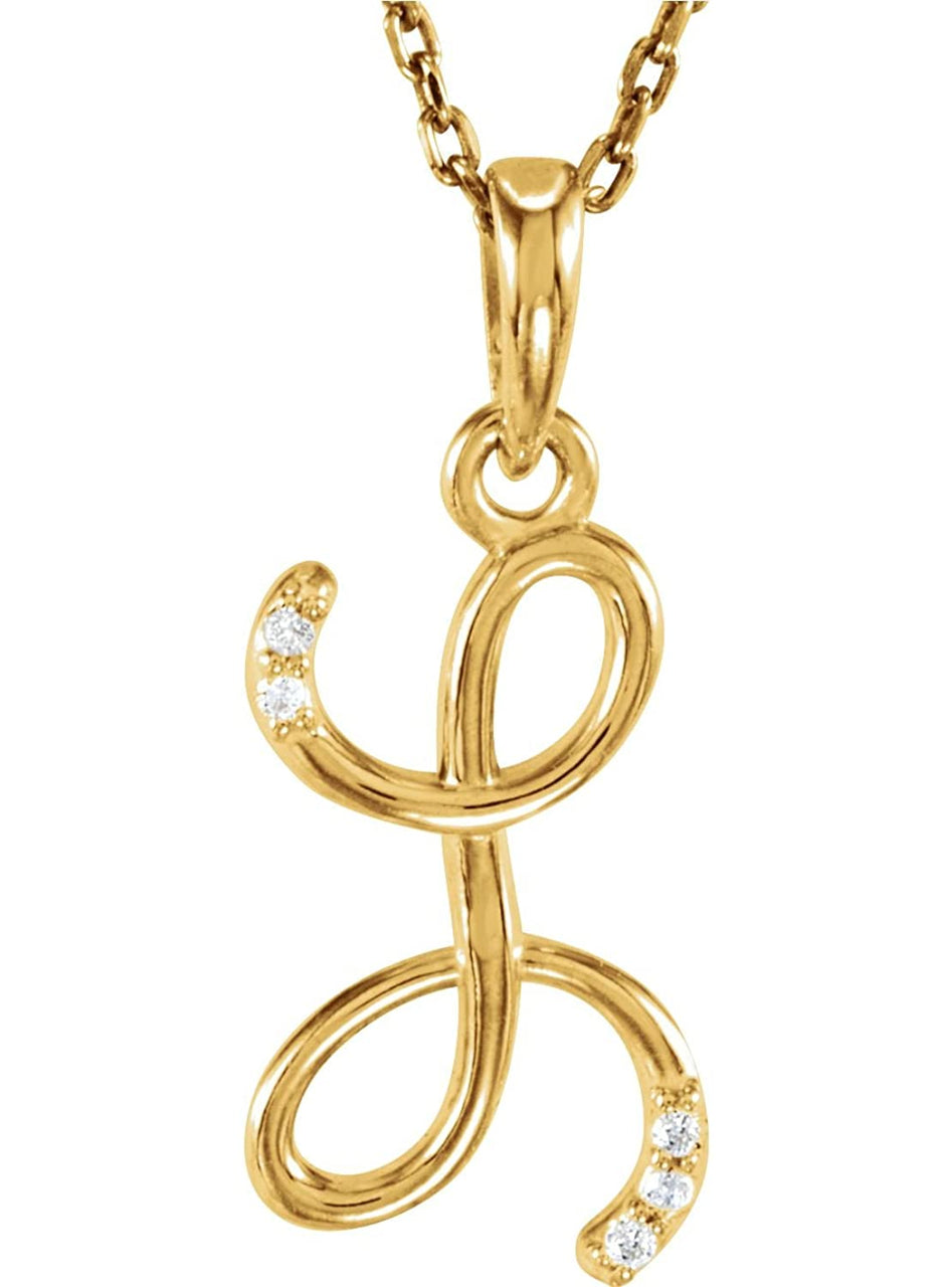 5-Stone Diamond Letter 'L' Initial 14k Yellow Gold Pendant Necklace, 18" (.03 Cttw, GH, I1)