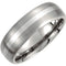 7mm Titanium and Sterling Silver Inlay Dome Comfort Fit Band Sizes 8 to 13