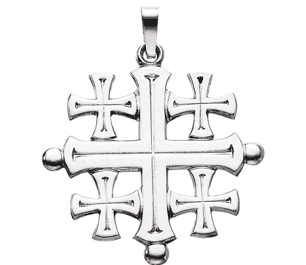 Jerusalem Cross 14k White Gold Pendant