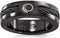 Edward Mirell Black Titanium Cable and Black Spinel with Sterling Silver Bezel 7mm Wedding Band, Size 8.5