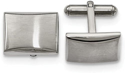 Stainless Steel Brushed Rectangle Cuff Links