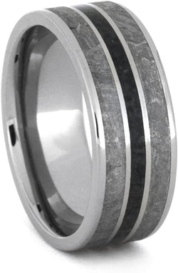 Onyx, Gibeon Meteorite 8mm Comfort-Fit Titanium Wedding Band, Size 11.75