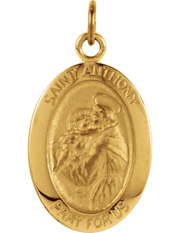 14k Yellow Gold St. Anthony of Padua Medal (15x11 MM)