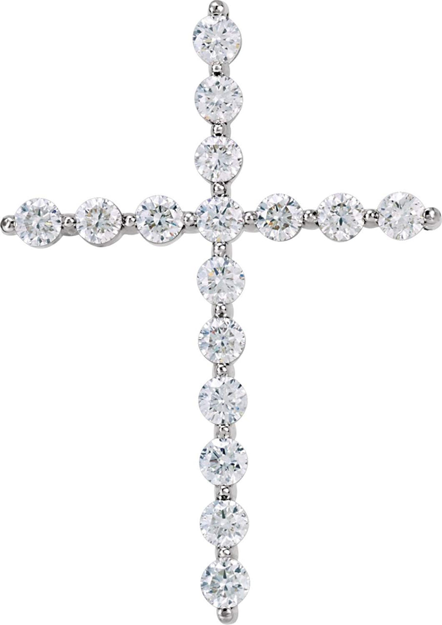 Diamond Cross 14k White Gold Pendant (1.25 Ctw, G-H Color, I1 Clarity)