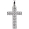 Diamond Western Cross Pendant, Rhodium-Plated 14k White Gold (.33 Ctw, H+ Color, I1 Clarity)