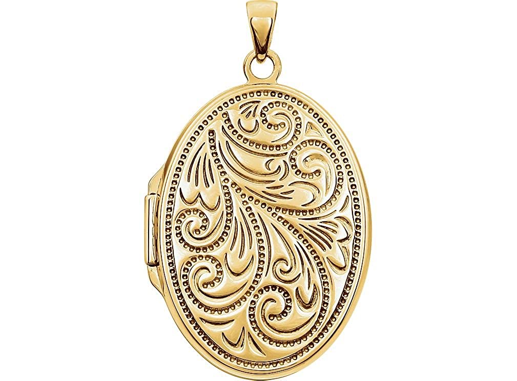 Yellow Gold Plated Sterling Silver Embossed Oval Locket