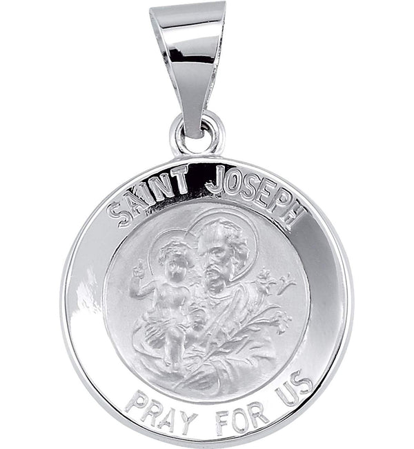 14k White Gold Joseph Medal (15 MM)