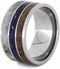 Lapis Lazuli, Dinosaur Bone, Gibeon Meteorite 12mm Comfort-Fit Titanium Wedding Band, Size 9.75